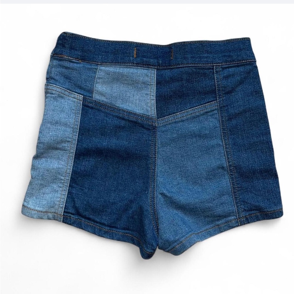 Vintage Free People denim patchwork 'high and tight' shorts - Picture 3 of 6